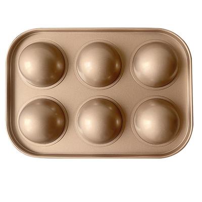 6 Cavity Small Muffin Pan Diy Carbon Steel Mini Baking Molds Easy Release Non-Stick Cupcake Baking Mould