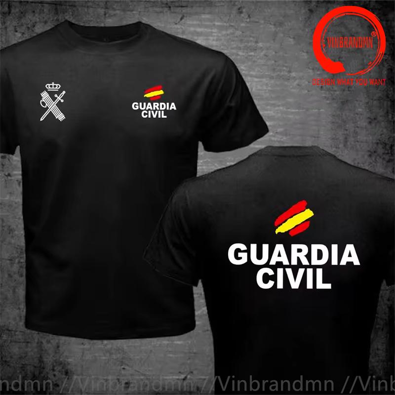 Spain Guardia Civil Espaa Emblem Back Gold T Shirt Unisex Fashion Trendy Casual Clothing Stylish Tops Tee Shirt Leisure Tshirt