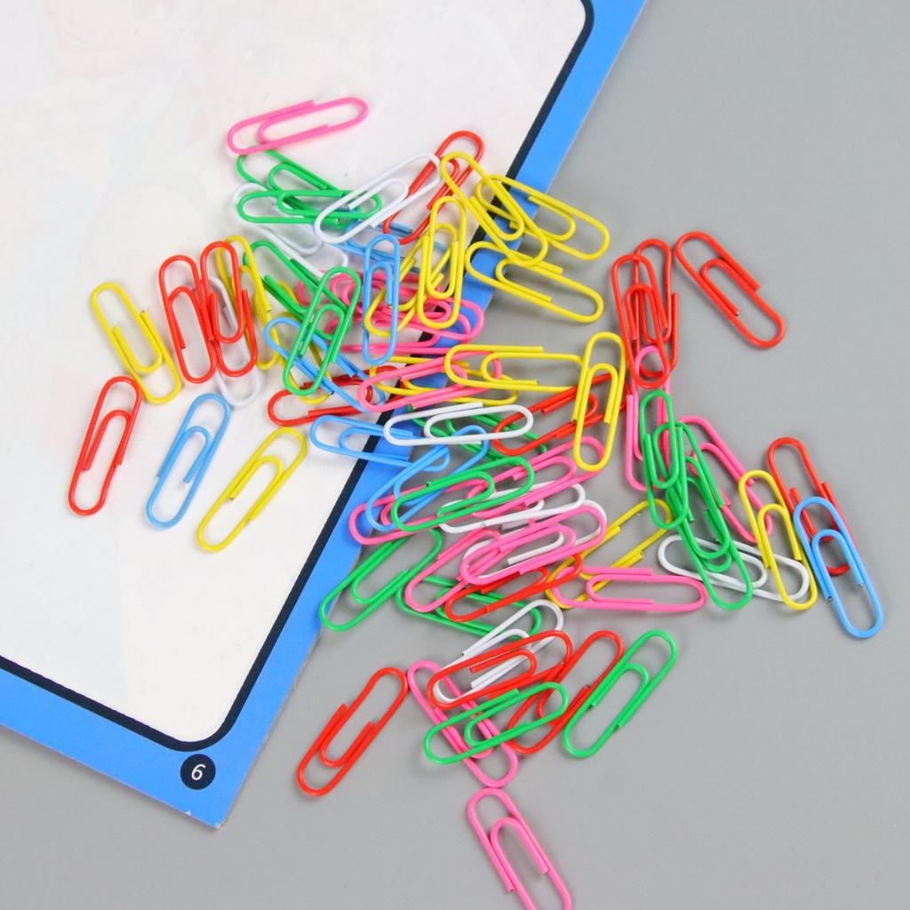 70pcs Colorful Paper Clips With Storage Box - Business Gift Stationery Supplies Metal  Learning Office Materials Invoice Clip