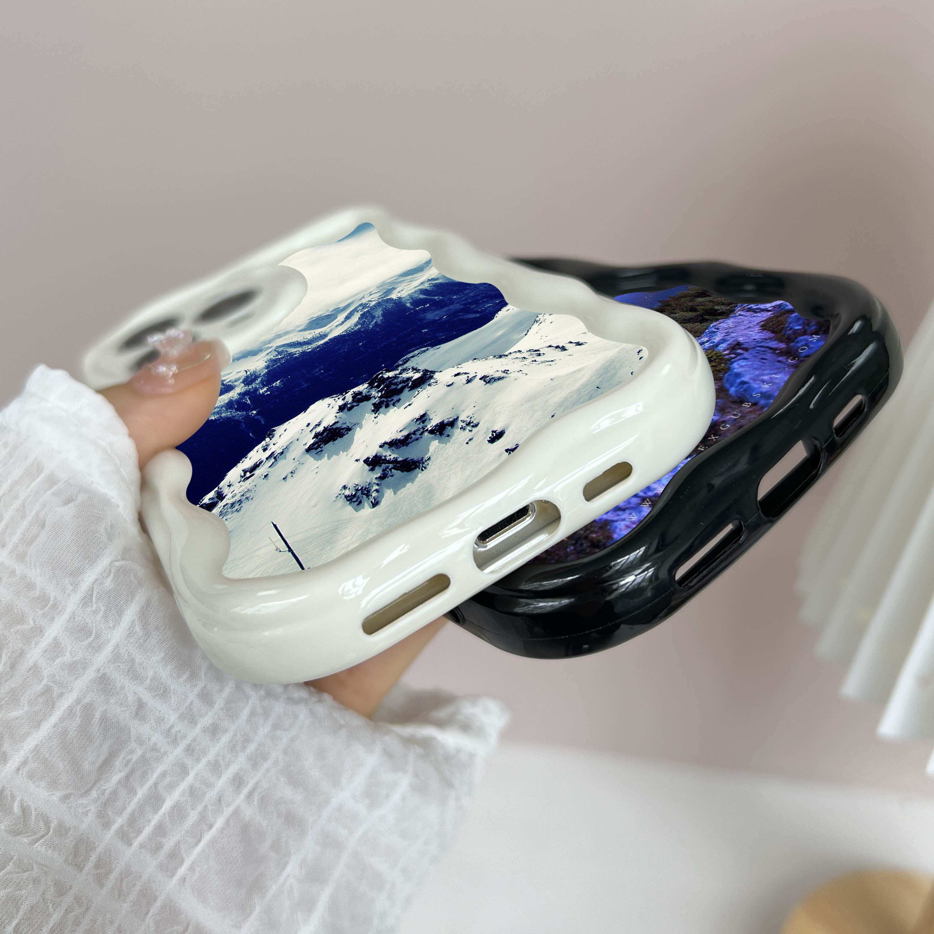 LZ25 Mountain Peak Forest Snow Clear мягкие волнистые чехлы для телефонов для iPhone 15 — фото 8