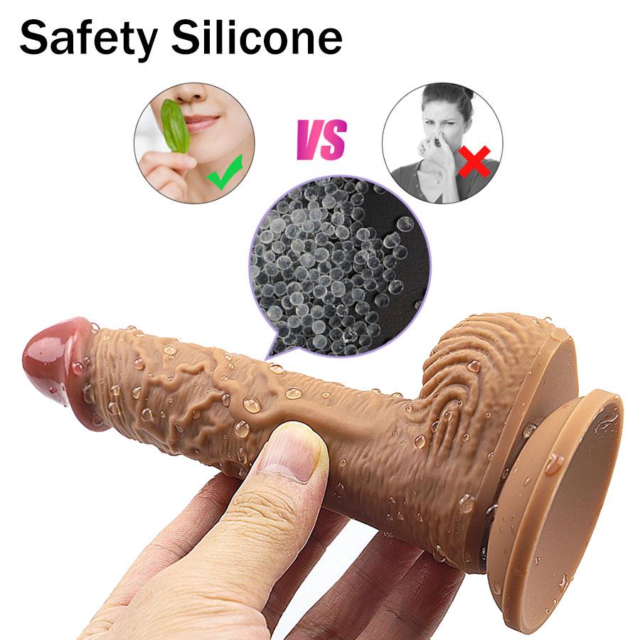 Skin Feeling Realistic Liquid Silicone Penis Soft Sexy Dildo with Suction Cup Female Masturbator Vaginal Adult Sex Toys for Woman