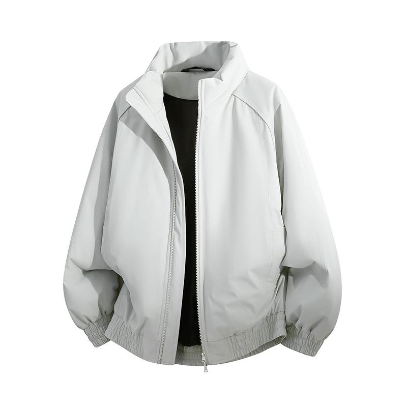 

Hot Trendy Men s Winter Cotton Stand Collar Jacket - Casual Loose Fit Warm Outerwear for Couples Medium білий/сірий колір