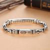 Nuova Moda Colore Argento Gioielli Bracciale Aumenta Ricchezza da Uomo Personalità Motivo Pace Retro Hipster Motivo Chiave Fibbia Regalo Accessorio