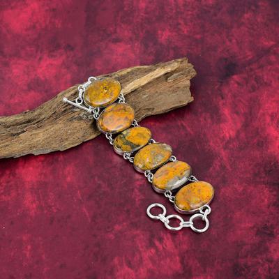 Bumblebee Jasper Bracelet, 925 Solid Sterling Silver Gemstone Jewelry, Handmade Amazing Bracelet, For Mother Day