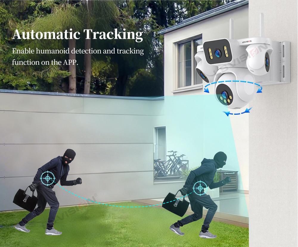 4K Quad-Lens AOV Solar Camera with 24/7 Monitoring