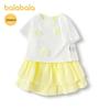Balabala Girls' 2025 Summer Short-Sleeve Two-Piece Set