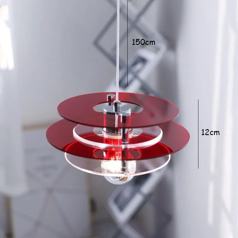 

Светодиодный подвесной светильник для ресторана Nordic E27, бытовая техника, датский дизайн, прикроватная люстра, светильник для коридора отеля, декор для дома Dia 25cm&no light bulb красный