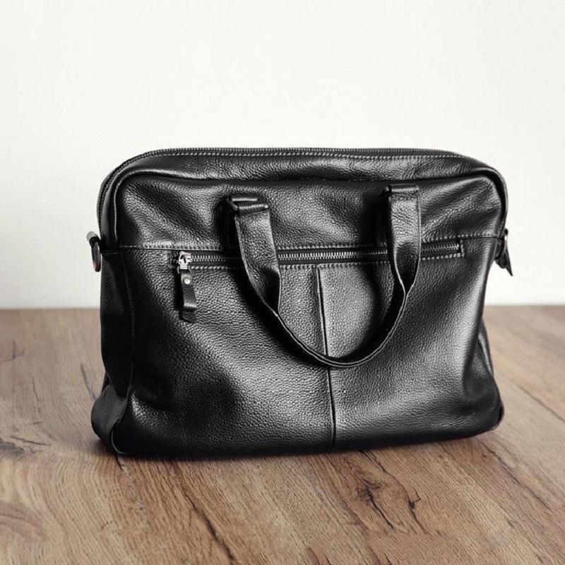 High Quality Cowhide Men's Business Handbag shoulder bag 100% Genuine leather Briefcase for men Commuting crossbody bag