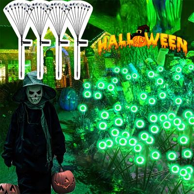 Solarbetriebene Halloween-Augapfel-Lichter zur Halloween-Dekoration, Außenaufstellung, Horror-Augäpfel für Hof, Garten und Teamdekoration