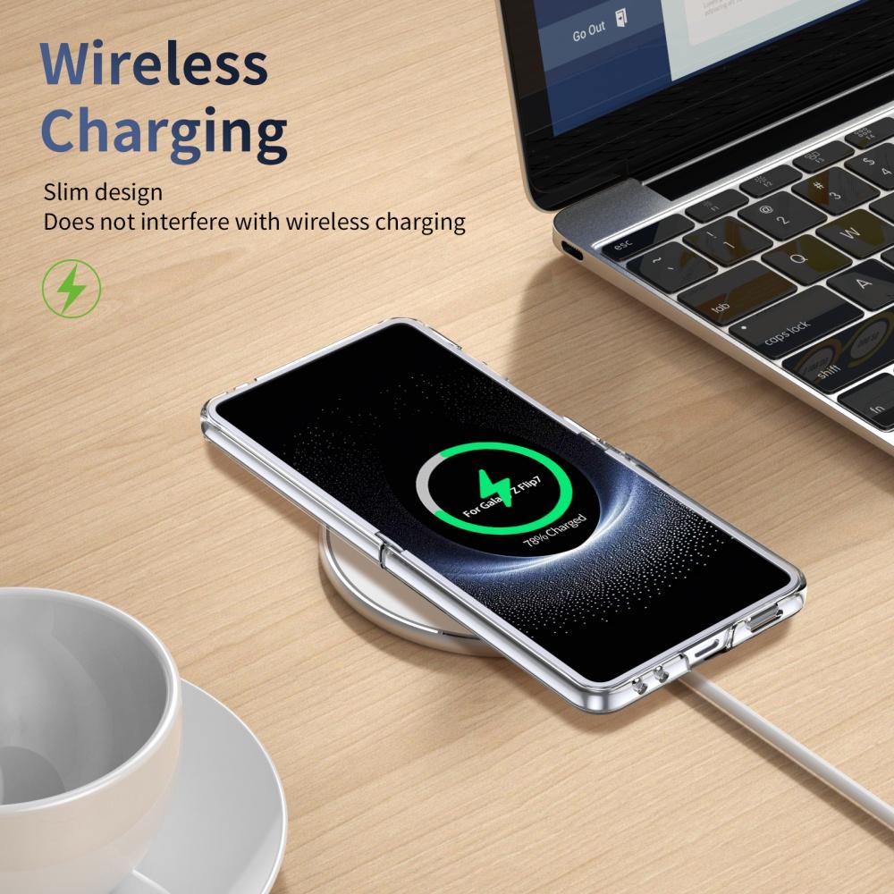 Luxury HD Clear Magsafe Magnetic Fold Phone Case for Samsung Galaxy Z Flip 7 6 5 4 with Screen Protector Wireless Charge Cover