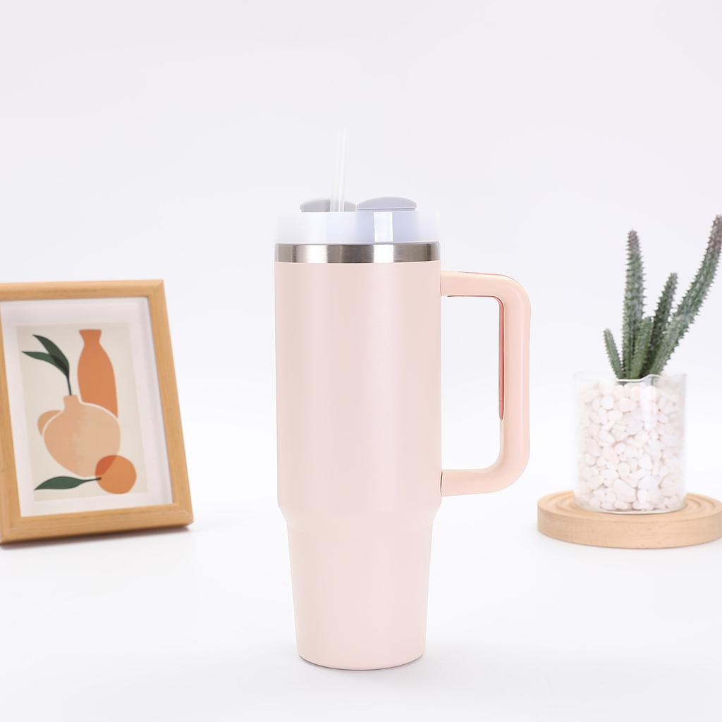 Handle Ice Bully Cup Large Capacity Stainless Steel Thermos Cup with Straw Accompanying Car Cup