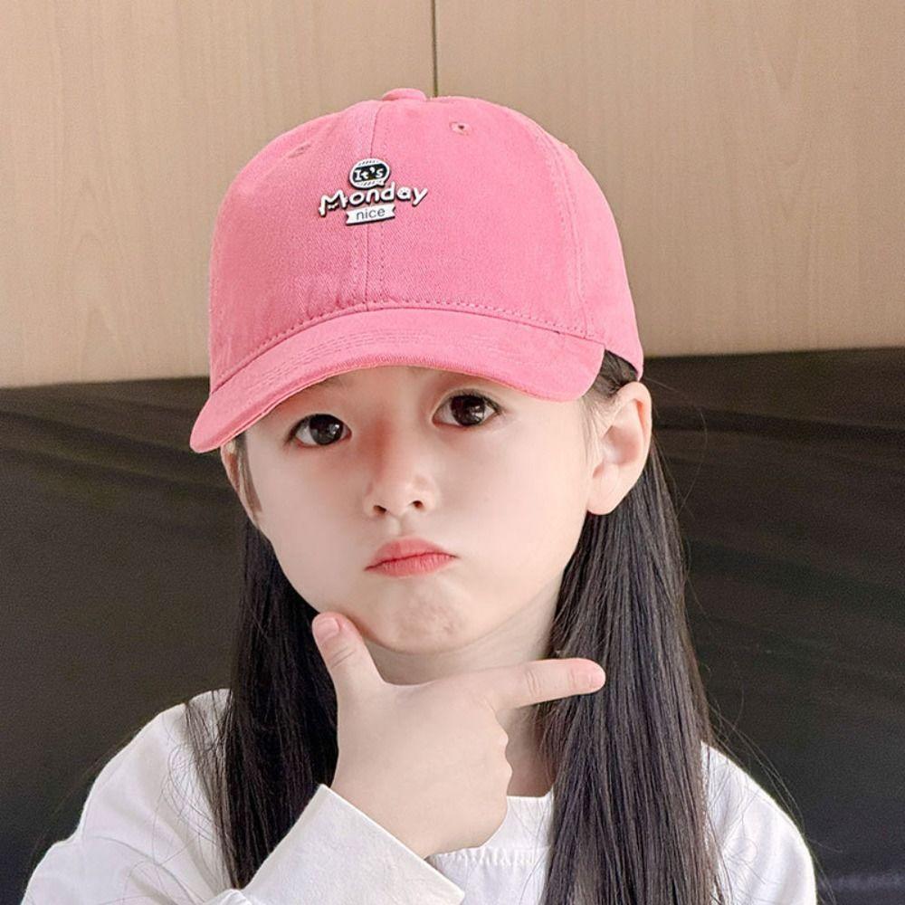 Letter Embroidery Kid Summer Sun Hat Quick-dry Girls Peaked Cap  Outdoor