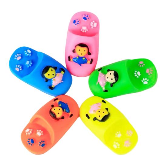Slipper Dog Chew Toy Bite Resistant Squeaky Simulated Slipper Shoes Pet Toy