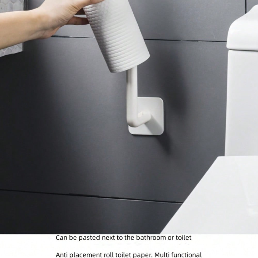 Home Multifunctional Hook Kitchen Pot Lid Cup Paper Towel Roll Hanging Rack Wall Free Punch L-Shaped Large Storage Hook