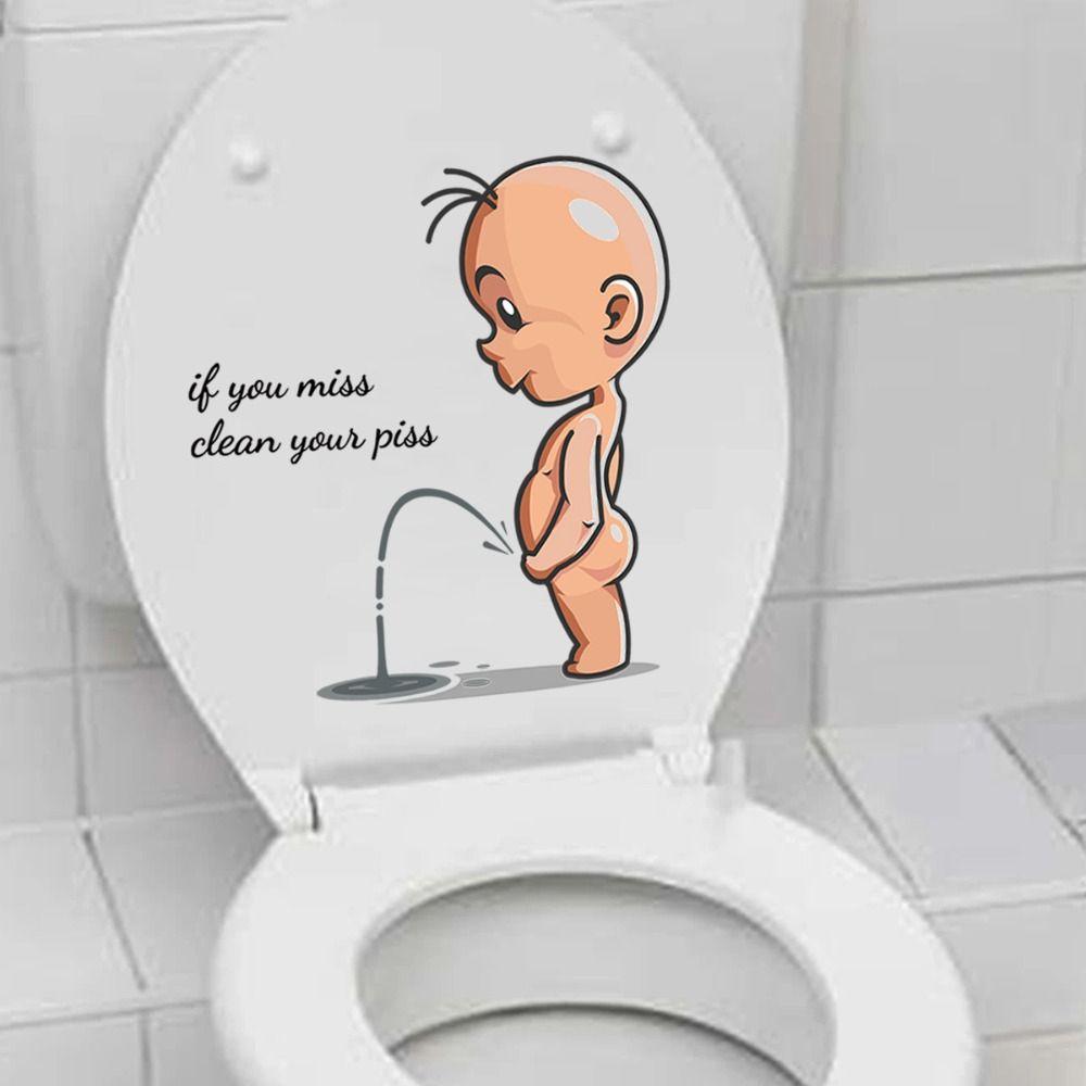 

Easy to Scrub Children Pee Sticker DIY Bowl Lid Art Mural Cute Toilet Decals Children s Room