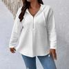 Women's Plus Size Fashion Casual Solid Color Hooded Sweatshirt With Long Sleeves And Drawstring Pullover Top