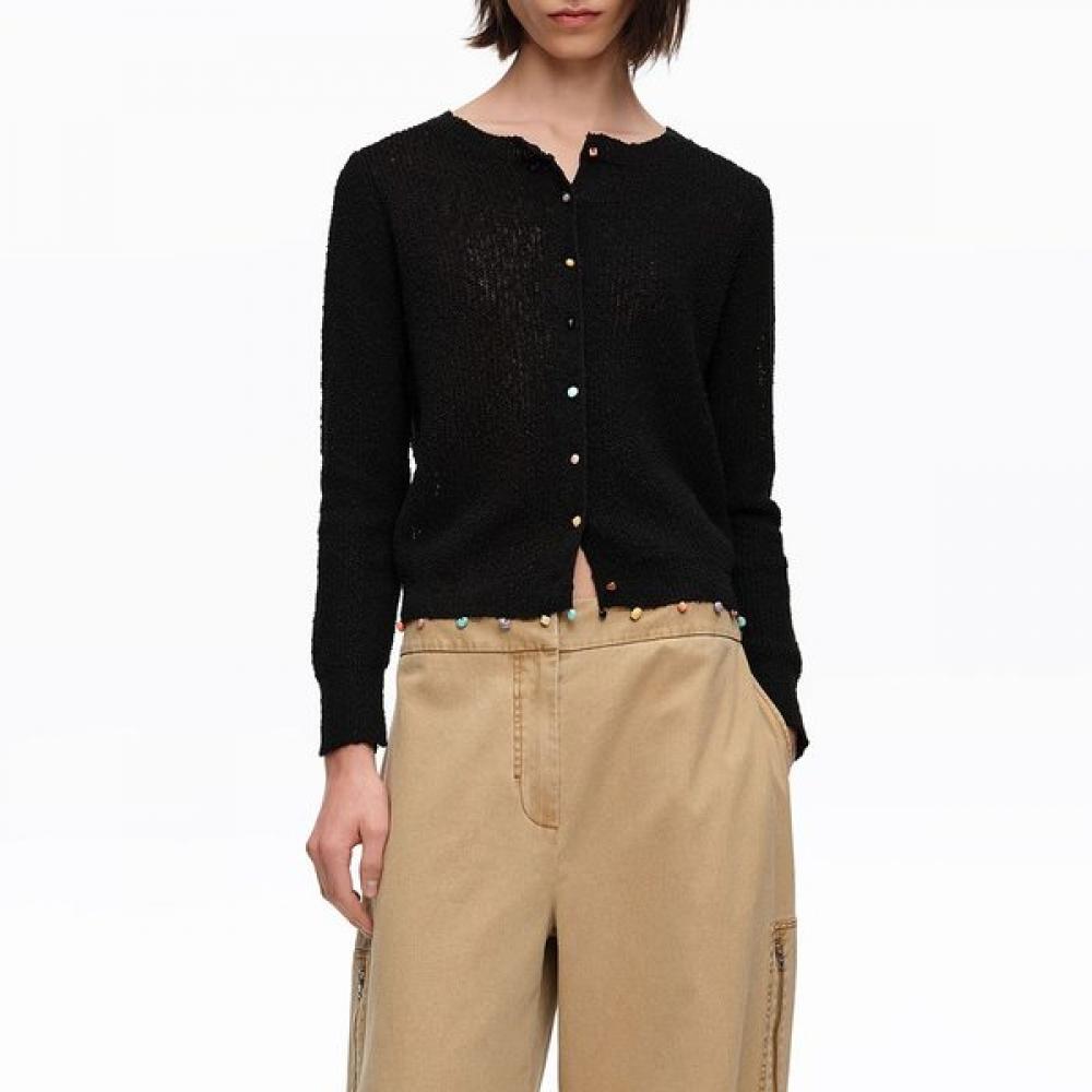 

Bimba Y Lola Stone Straight Cardigan Black B265awg004bkb Black/M