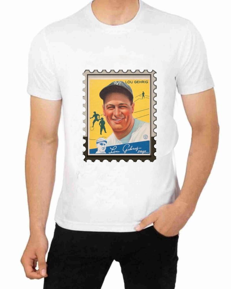 Lou Gehrig Vintage Baseball Card art T shirt for Men Unisex T-Shirt S