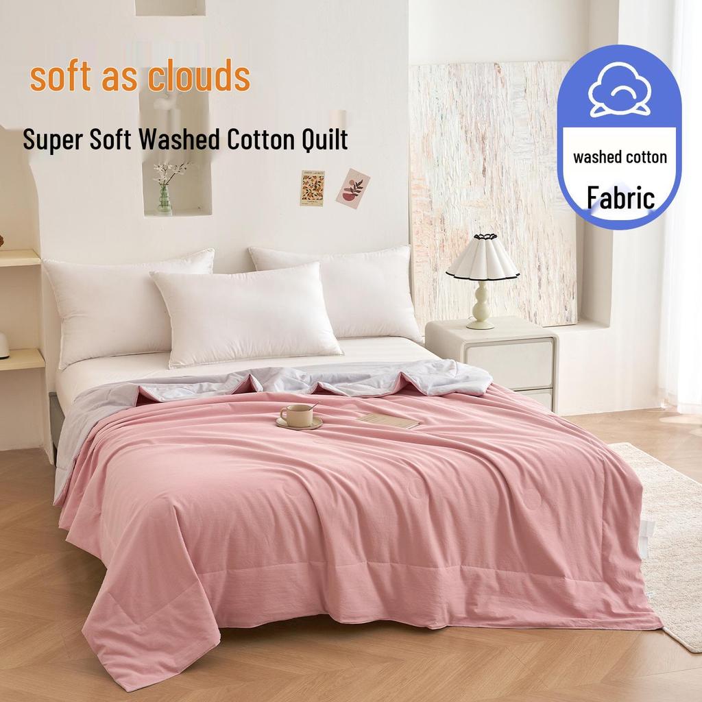 Lightweight Cotton Quilt for All Seasons - Machine Washable, Perfect for Summer, Spring, and Autumn, Available in Single or Double Sizes