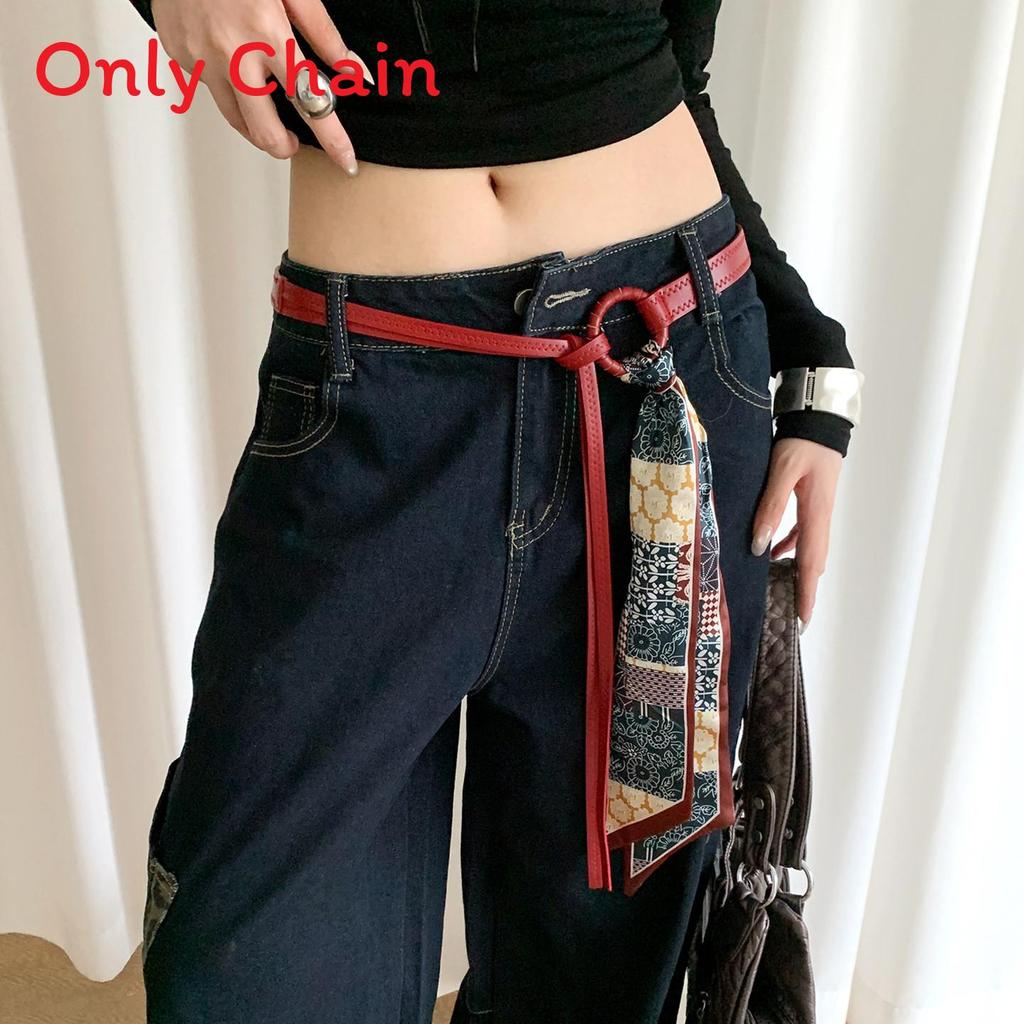 Vintage Brown Pu Leather Belt For Women With Wide Rivet Design For Boho Casual Style