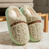 Winter plush cotton slippers women's indoor non-slip thick-soled plush warm couple fashion high-end confinement shoes