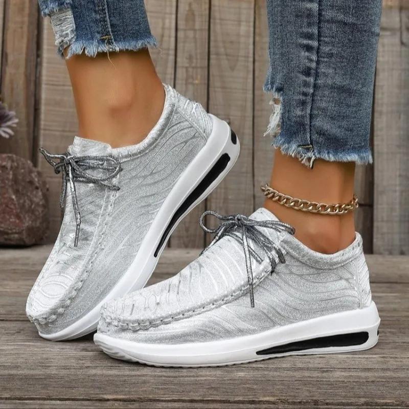 

Women Platform Sneakers Casual Lightweight Thick Sole Sports Shoes Woman New Trend Outdoor Plus Size Anti-slip Sneakers Women 36 белый