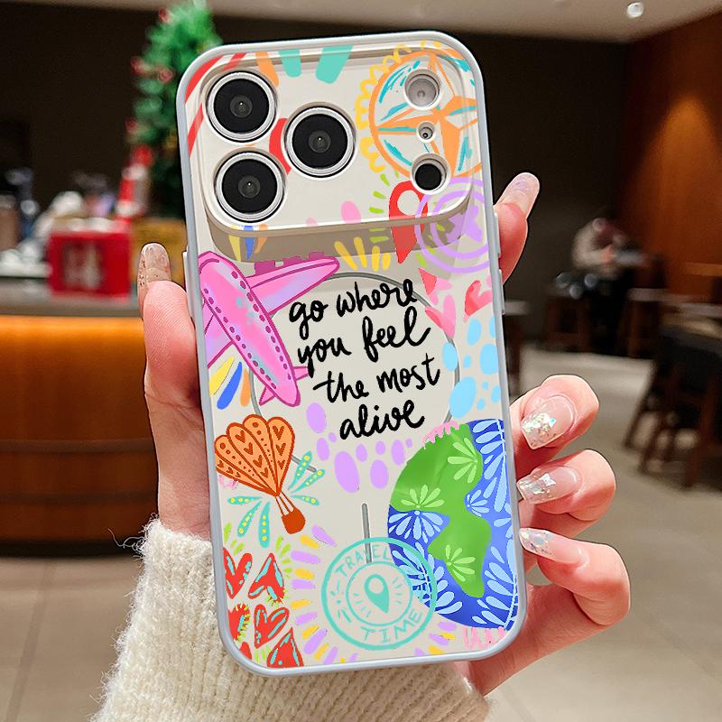 

Airplane Painting Print Magnetic Phone Case For iPhone 17 Pro Max 16 15 14 13 Pro Max For Magsafe Wireless Charge Hard PC Cover iPhone17