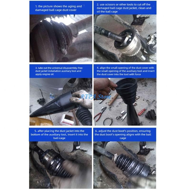 U13C Silicone Front Axles Boot Repair Pack Universal CV Joint Dust Covers Waterproof Automotive Replacement
