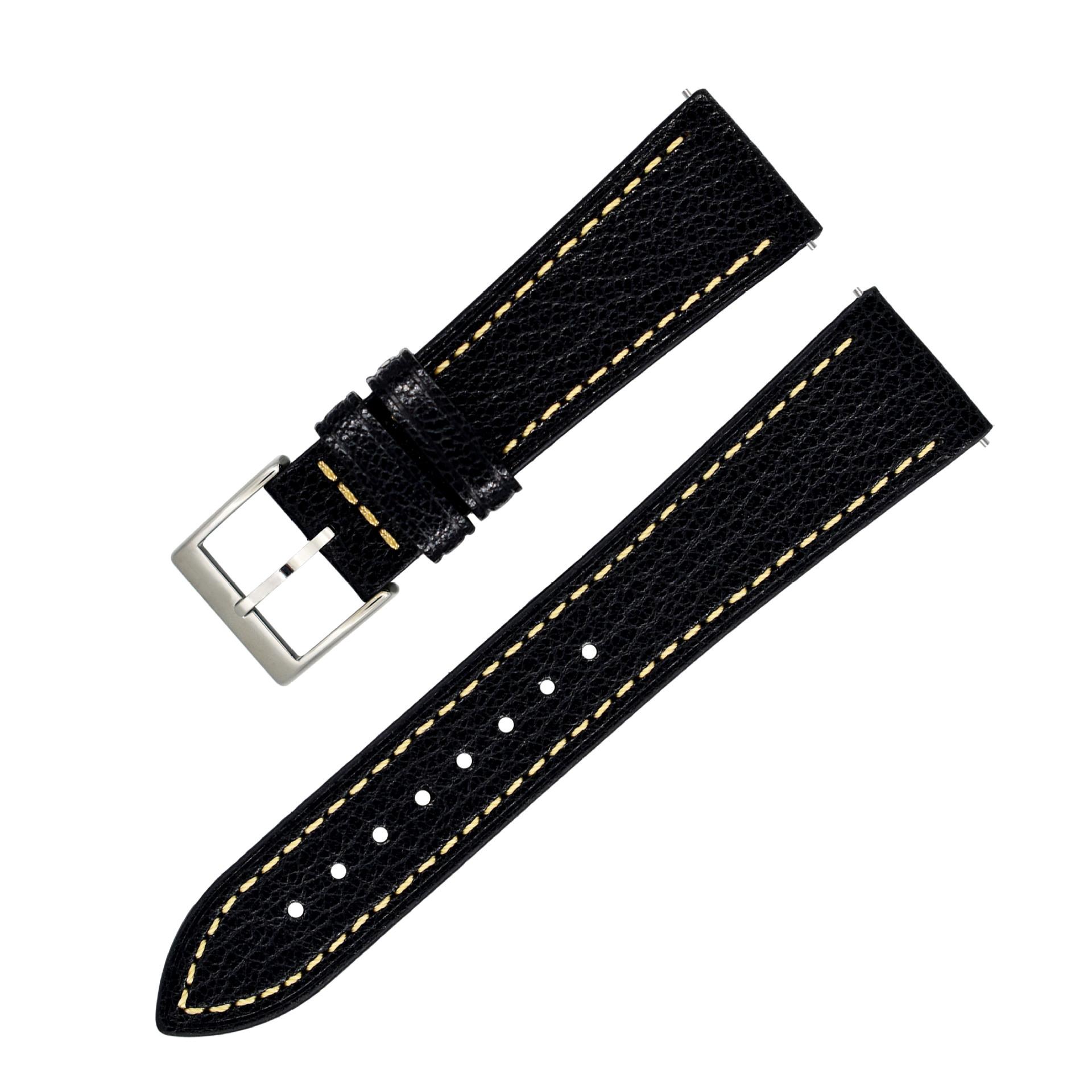 Applicable To Samsung Huawei Gtgt2 Smart Watch Strap, Black And Brown Watch Bracelet, Imported Goat Leather Strap 20mm