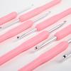8pc/set Soft Pink Handle Crochet Hook Set- Aluminum Hook-Size 2.5mm-6mm-DIY Knitting Crafting & Single-pointed Weaving Hooks