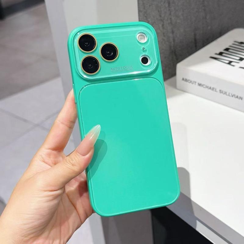 Solid Color Full Coverage Anti Drop Shockproof Glass Phone Case For Multiple Iphone Models
