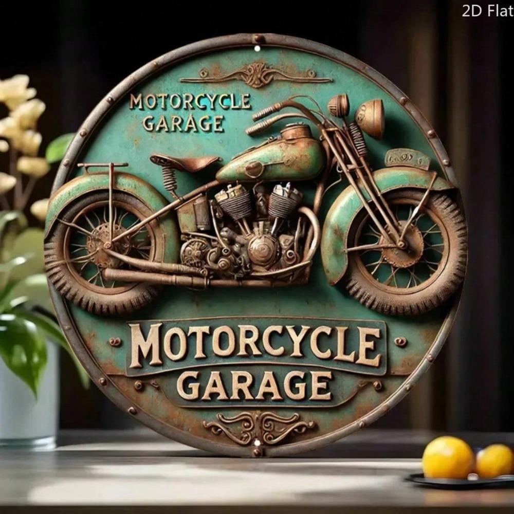 Vintage Motorcycle Metal Tin Sign Retro Wall Art Home Decor