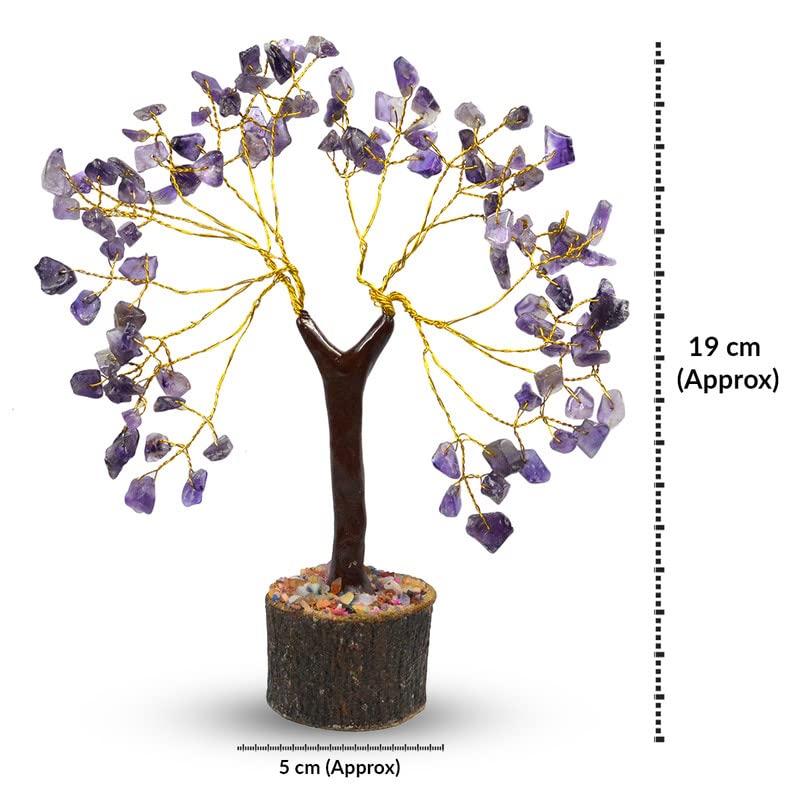 Reiki Crystal Products Amethyst Tree Natural 100 Beads Crystal Stone Tree Showpiece