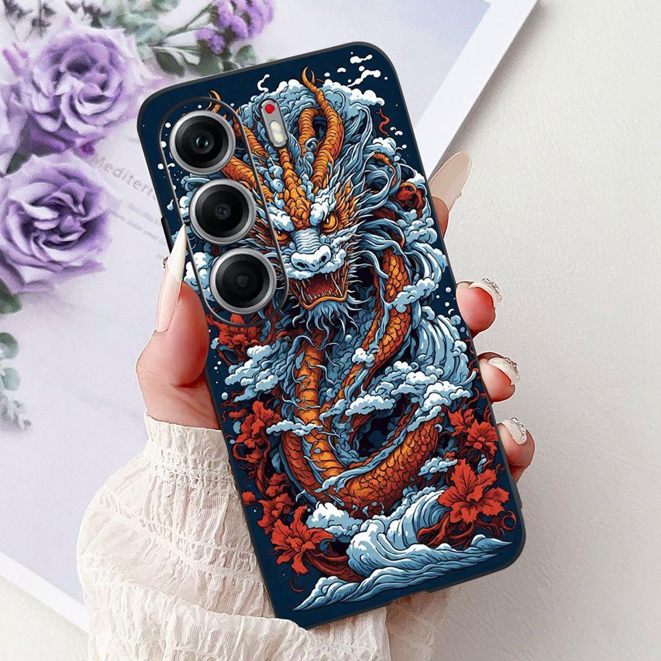 Cool Dragon Lion Tiger Cartoon Pattern Casing For Tecno Camon 40 Pro 5G CM7 Case Camon40 40Pro 5G 6.78" Soft Silicone Back Cover