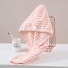1Pc Coral Fleece Hair Drying Turban With Button Absorbent Soft Fast Drying For Wet Hair After Shower Home Use