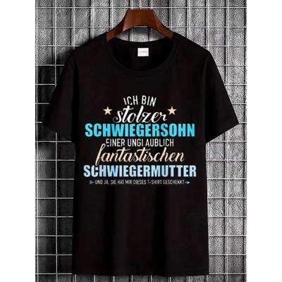 Black T Shirt with German Text Design for Son In Law Proud Of Fantastic Mother In Law Gift for Family Occasions