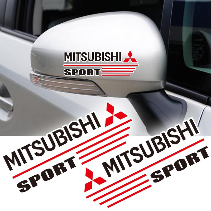 Car Rearview Mirror Decal Decorative Sticker For Mitsubishi Lancer Ralliart ASX Mirage Pajero Xpander Attrage L200 Eclipse Cross
