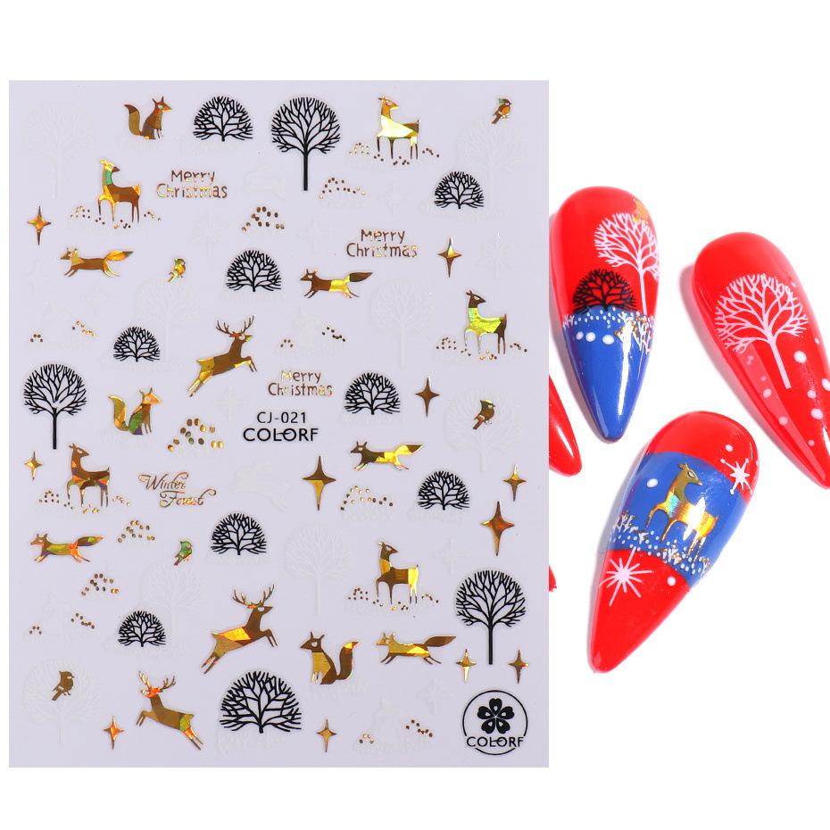 1pc 3D Nail Stickers Spring Summer Natural Flower Leaves Simulation Dried Flower Dragonfly Nail Applique Water Slides Decoration