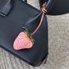 Waterproof Versatile Bag Charm 3D Red Resin Fruit Pendant Keychain Strawberry Key Ring  Friends