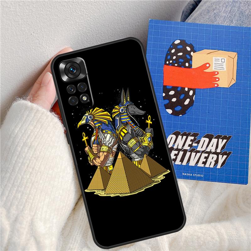 Egypt Nefertiti Anubis Ankh Funda For Xiaomi Redmi Note 11 9 10 12 13 14 Pro 9S 10S 11S 12S Redmi 13C 10C 12C 14C Case