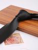 New 8CM Mens Necktie Solid Plain Black Navy Red Ties For Man Groom Jacquard Woven Neck Tie For Business Wedding Party