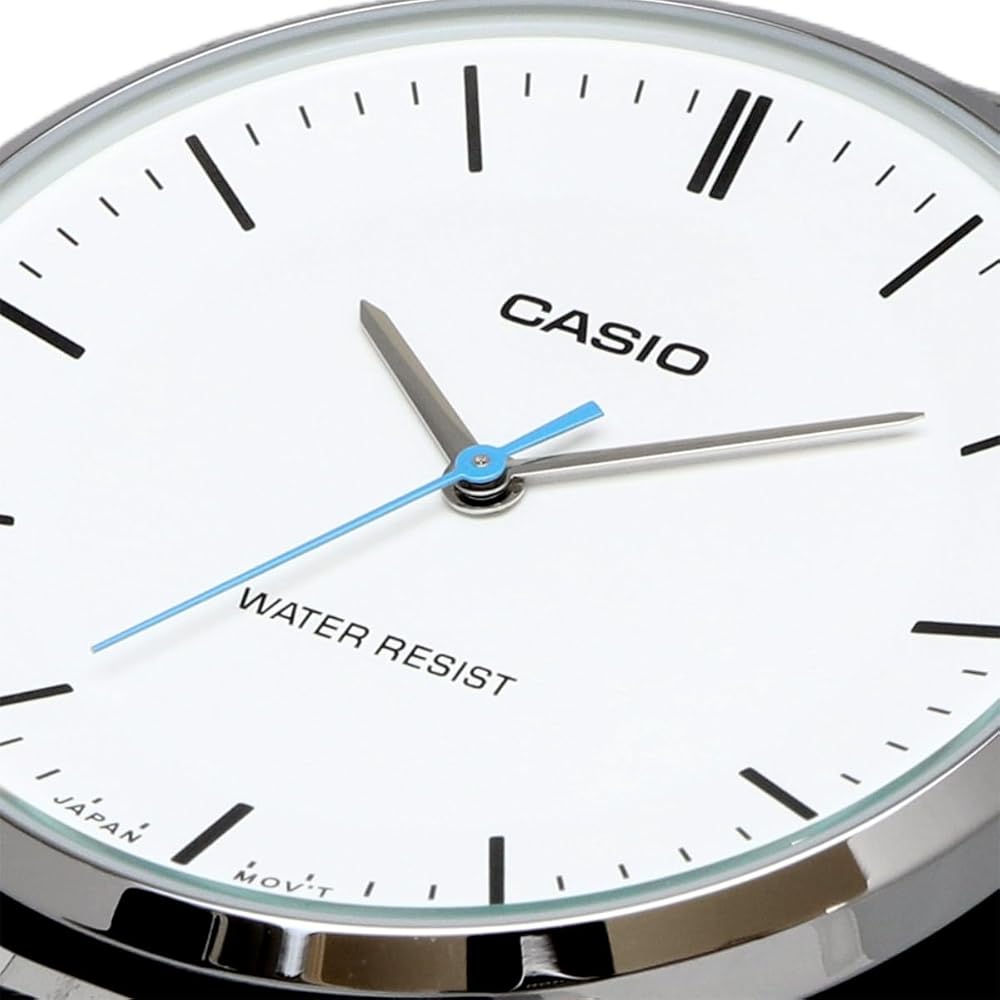 Casio MTP-VT04L-7E Quartz Men's Watch White Black Leather Band International Model