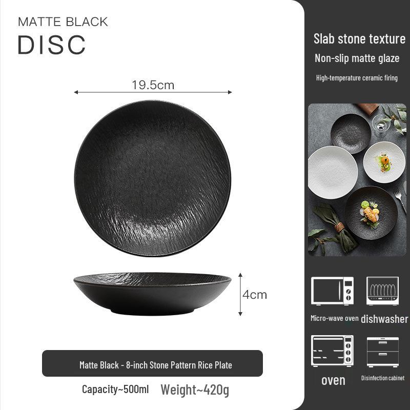2025 Modern Round Ceramic Soup & Vegetable Plate - Stylish, Deep, Western-Style Dinnerware