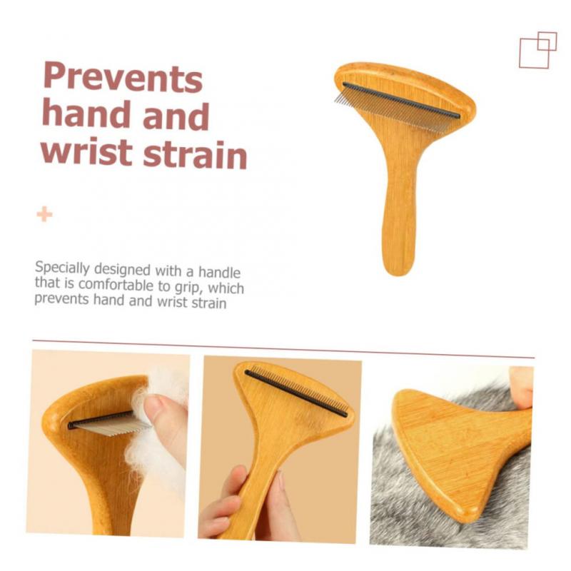 Pet Comb for Cats and Puppies - Bamboo Grooming Comb Set, Hair Remover, 17x9.8x3 cm, Pet Care Essential