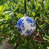 Blauer und weißer Jingdezhen Keramikkugel-Anhänger - Auto- und Weihnachtsdekoration.