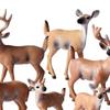 6 Pieces Lifelike Forest Animal Deer Figures Fairy Garden Miniature for Cake Toppers