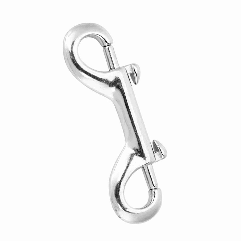 Silber   Edelstahl Doppelseitiger Karabinerhaken   Schnappverschluss   Tauchverschluss (65 mm)