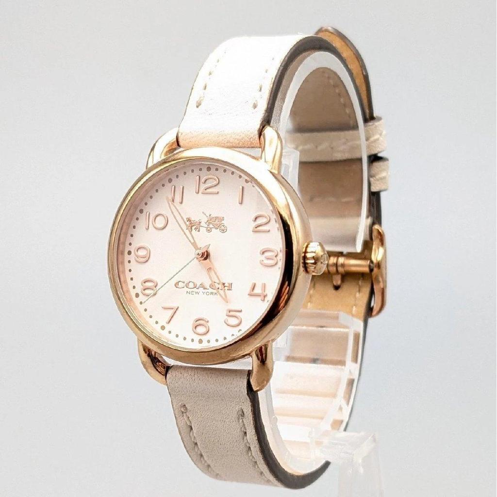 Used [Very Good Condition  New Battery] COACH Coach Carriage Logo Off-White Ladies Watch