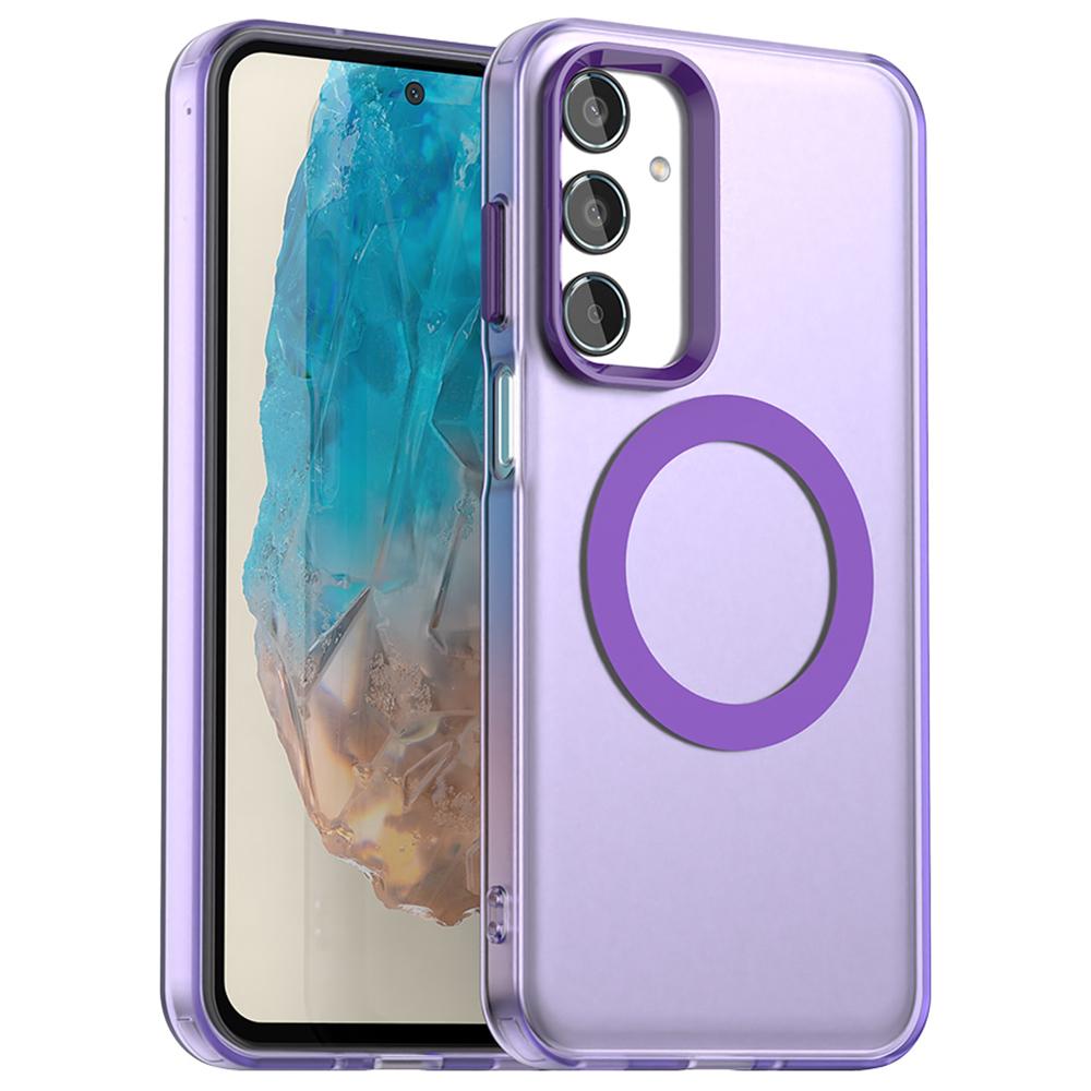 Para Capa Samsung Galaxy M35 5G Compatível com MagSafe PC+TPU+PET Capa de Telefone Anti-Queda