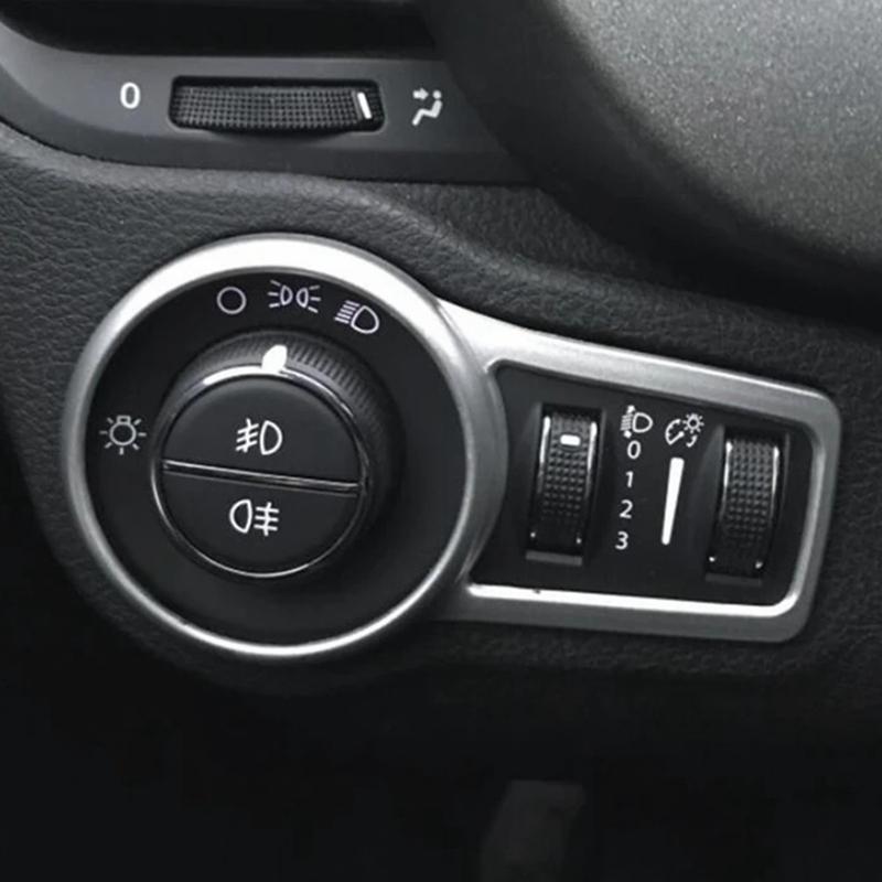 Auto Front Scheinwerfer Lampe Schalter Knopf Abdeckung Zierleiste Passend für Jeep Compass Linkslenker 2017 - ABS Innenraum Zubehör